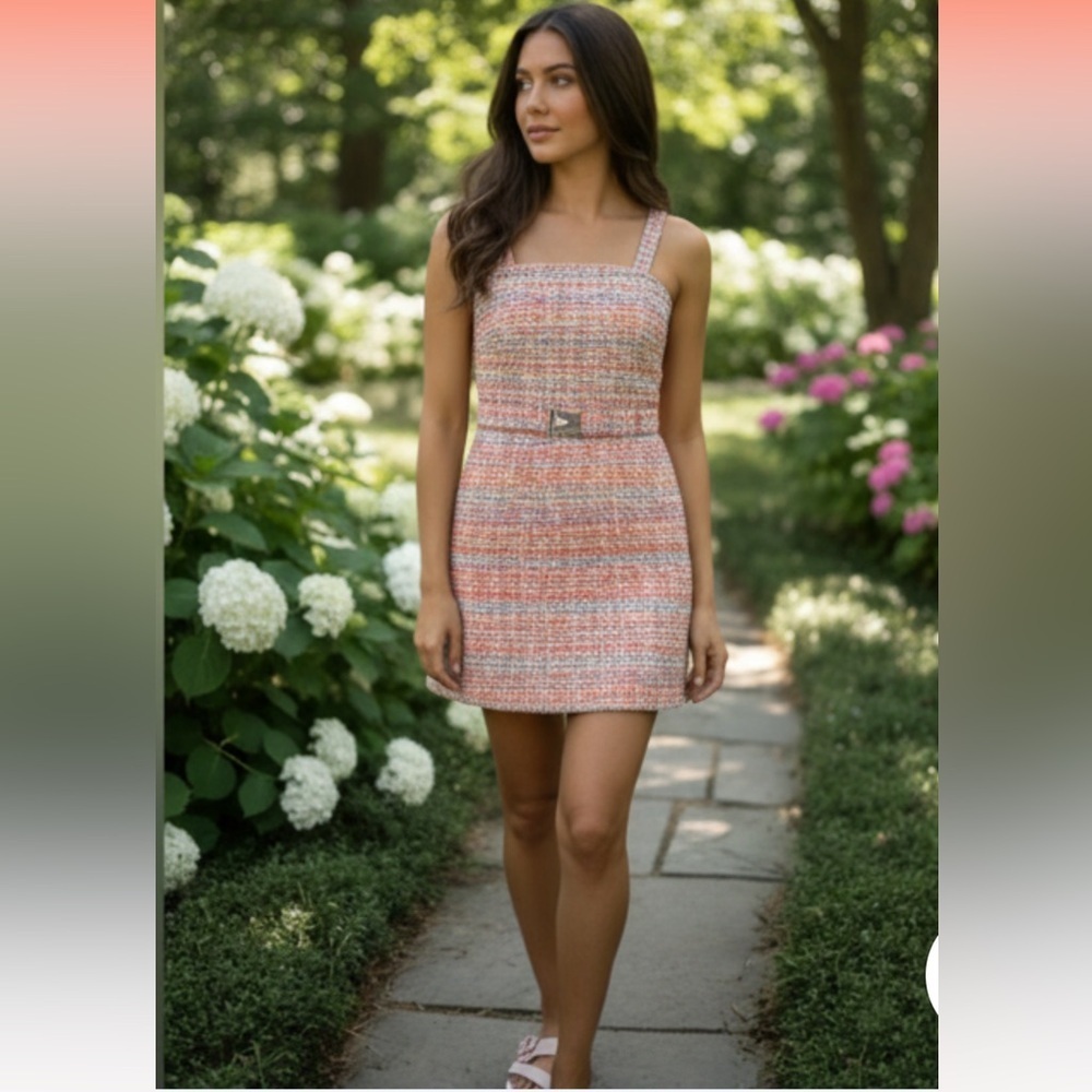 Le Superbe Belted Tweed Colorful Minidress NWT 395.00‼️FINAL SALE